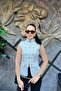 Hakim Collar Gold Button Detailed Zippered Vest Sun500