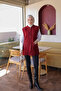 Burgundy Zippered Angora Soft Knitwear Vest - 2
