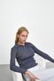Smoked Ribbed Polo Neck Knitwear Body Sweater - 5