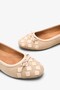 Easla Women's Genuine Leather Ballerinas - Beige Suede - 4