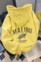 Malibu Turtle Unisex Back Printed Oversize Hooded Sweatshirt with Kangaroo Pocket Two-Strand Drawstring Hoodie