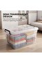 Clear Plastic Box 55-Liter Capacity with Tight Lid and Handles|Stackable Organizer Box for Kitchen - 2