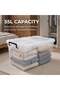 Clear Plastic Box 55-Liter Capacity with Tight Lid and Handles|Stackable Organizer Box for Kitchen - 3