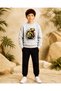 Car-Robot-Astronaut Mixed Print Embossed 4-Piece Boys' Sweatshirt - 5