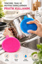 Silicone Dishwashing Sponge Set of 2 Pink Blue Practical Cleaning Sponge - 3