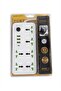 White Universal Extension Power Socket Strip With 3-Meter Cord - 5