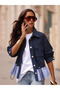 Waist-Tie Jacket with Stripe Detail - 5