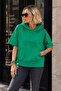 Green / orange hooded basic sweatshirt - 2