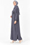 Stone Embellished Buttoned Long Tunic – Anthracite 10797 - 2