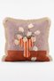 Mira Vase Retro Striped Vase and White Floral Patterned Fringed Cushion Cover - 2