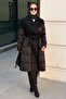 Wide Collar Tasseled Parachute Fabric Combination Coat