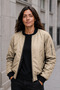 Quilted Lined Zippered Bomber Coat - 6
