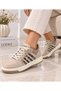 Unisex Lace-Up Striped Lightweight Comfortable Sneaker