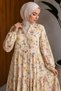 Floral Patterned Dress with Patch Detail Tsd260269 Yellow - 2