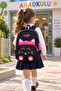Cat Patterned Quilted Kindergarten School Bag Children's Backpack Daily Use 35 X 25 X 14 cm