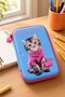 Eva Pencil Case, Cat-Printed Blue, 23x16 cm, School Pencil Case, Stationery Bag - 4