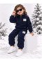 Winter Thick Fleece Stand Collar Zippered Girls and Boys Baby Kids Top and Bottom Set 1-5 Years Old - 4