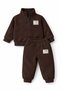 Winter Thick Fleece Stand Collar Zippered Girls and Boys Baby Kids Top and Bottom Set 1-5 Years Old - 2