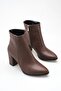 Women's Pointed Toe Brown Leather Boots - 4