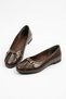 Nevles Women's Ballerina Flats with Front Pleats and Buckle, Brown Wrinkled - 4