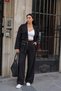 Black Zipper Design Jacket and Pants Set - 7