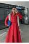 Red Parachute Fabric Zippered Jacket Skirt Double Set - 7080 - 2