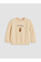 Gencc Quality Lcw Baby Beige Embroidered Baby Girl Thick Sweatshirt