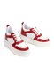 Women's Red Faux Leather Skin White Thick Sole Casual Comfortable and Stylish Sports Shoes - 4