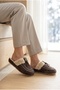 Women's Suede Moccasin House Slippers – Plush Detailed Furry Soft Sole - 7