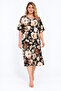 Women's Plus Size, Black, Floral Pattern, Low Sleeve Viscose Dress 65N39637 - 4