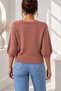 Women's Crew Neck Raglan Cut Cinnamon Knitwear Sweater - 4