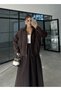 Brown Parachute Fabric Zippered Jacket Skirt Double Set - 7080 - 6