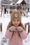 Fluffy, Figured Children's Beret for Girls Aged 4-8 - 3
