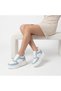 Women's Blue Faux Leather Skin White Thick Sole Casual Comfortable and Stylish Sports Shoes - 2