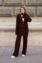 Women's Thessaloniki Knitted Ribbed Buttoned Oversize Knitwear Cardigan Pants Two-Piece Set - 4