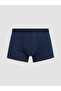 Navy Blue Cotton Flexible Men's Boxer Briefs 3-Pack - 2