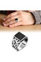 Square Onyx Stone Men's Ring