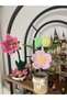 Handmade Chenille Flower Pen Holder – Decorative Desktop Organizer – Cream/Green Color Options / Customizable. - 7