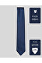 Blue Dot Patterned Thin Navy Blue Tie – 7 cm Wide - 4