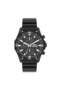 Black Men's Wristwatch |   44mm Stainless Steel Case, Silicone Band - 7