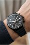 Black Men's Wristwatch |   44mm Stainless Steel Case, Silicone Band - 2