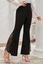 Women's High Waist Spanish Flare Lace Detailed Diver Fabric Stretchy Leggings Trousers Casual Stylish New Season - 5