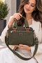 Faux Leather Shoulder Bag – Multi-Compartment, Zippered, Adjustable Crossbody Strap, Casual Bag