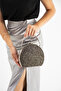 Platinum Stone Detail Round Evening Dress Bag Evening Purse