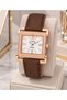 Women's Wristwatch with Leather Strap, Zircon Stones, Casual and Stylish Combination, Gift Boxed - 2