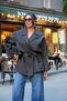 Anthracite Epaulette Detailed Belted Short Trench Coat - 4
