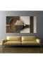 Modern Geometric Gold and Brown Abstract Canvas Print Wall Art, 3D Metal Effect Home Decor, Luxury Living Room Decoration 60x120 Gallery Wrapped - 4