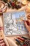 On a Winter Evening Returning Home Adult Coloring Book |   Winter Themed |   21X21 cm |   20 Visuals |   Spiral - 2
