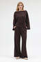 Women's Modal Fabric Boat Neck Bluz-Pants Set - 2
