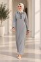 Women's polo collar knitted dress